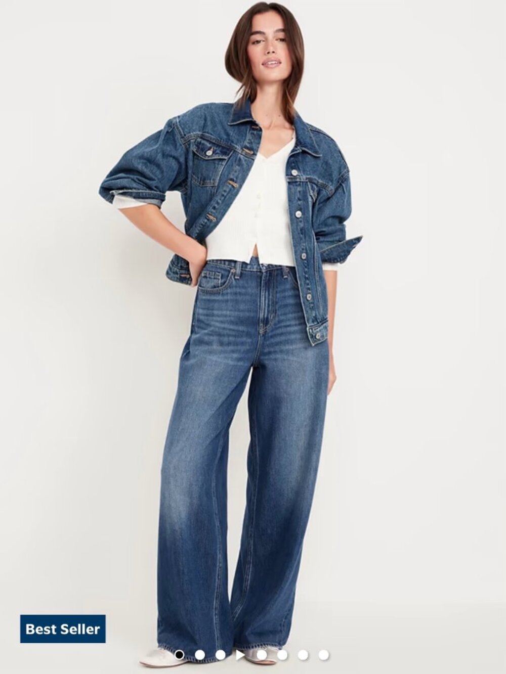 NWOT -- Old Navy Mid Rise Baggy Wide Leg Jeans